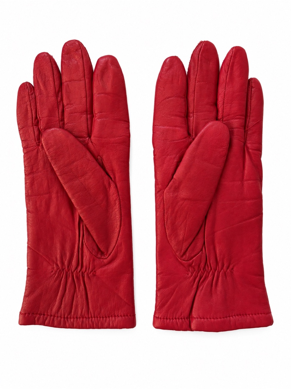 Women's Red Leather Gloves - Classic Elegant Style